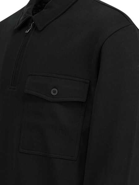 Tricouri Polo Vince Cotton blend zippered polo shirt Black Barbati (BM 19418022) 4