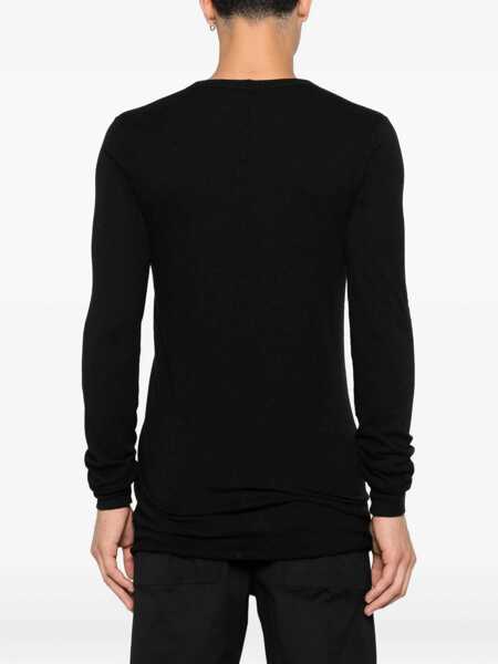 Tricouri Rick Owens Viscose crewneck T-shirt Black Barbati (BM 19418076) 3