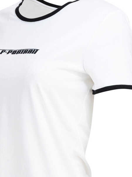 Tricouri Self-Portrait Crew-neck T-shirt with embroidered logo White Femei (BM 19418082) 4