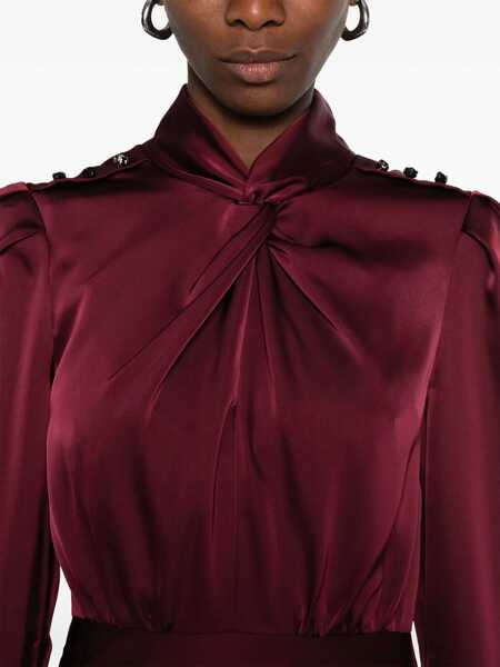 Rochii elegante Self-Portrait Satin midi dress Purple Femei (BM 19418088) 5