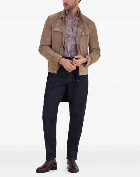 Camasi casual Brunello Cucinelli Slim fit cotton check Shirt AMARANTO Barbati (BM 19418213) 2