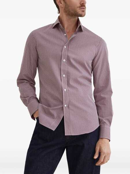 Camasi casual Brunello Cucinelli Slim fit cotton check Shirt AMARANTO Barbati (BM 19418213) 3