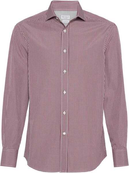 Camasi casual Brunello Cucinelli Slim fit cotton check Shirt AMARANTO Barbati (BM 19418213) 1