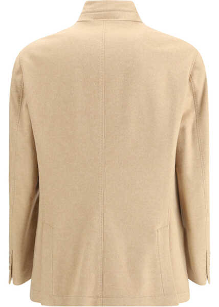 Jachete Brunello Cucinelli Cashmere and vicua Shirt Jacket CAMEL Barbati (BM 19418252) 2