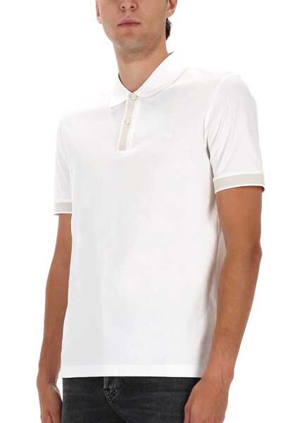 Tricouri Polo Hugo Boss Polo Shirt With Machined Details WHITE Barbati (BM 19418471) 3