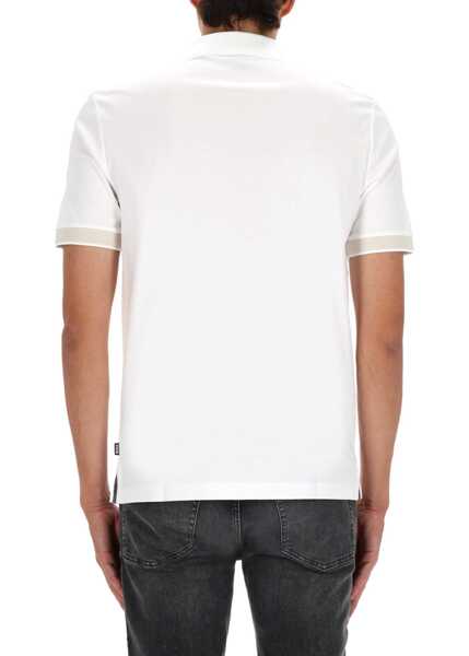 Tricouri Polo Hugo Boss Polo Shirt With Machined Details WHITE Barbati (BM 19418471) 4