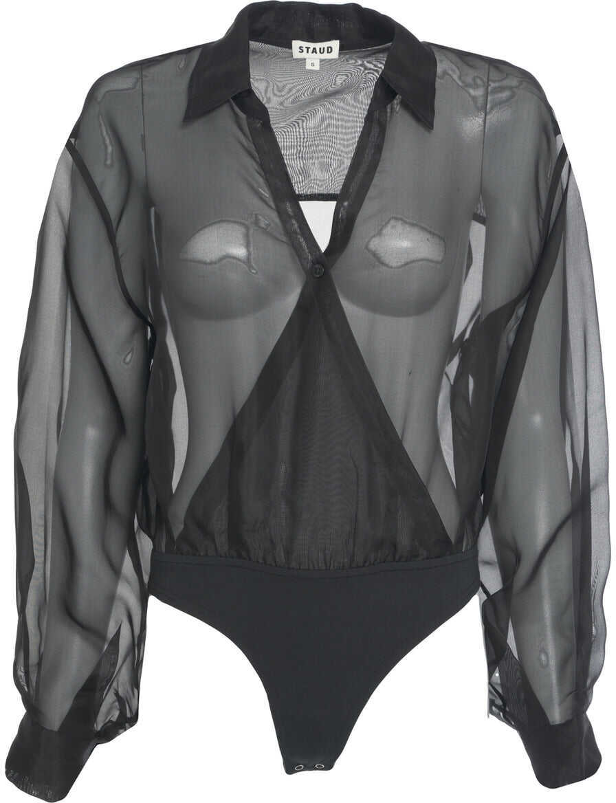 Body-uri STAUD Organza bodysuit Black Femei (BM 19418780) 2