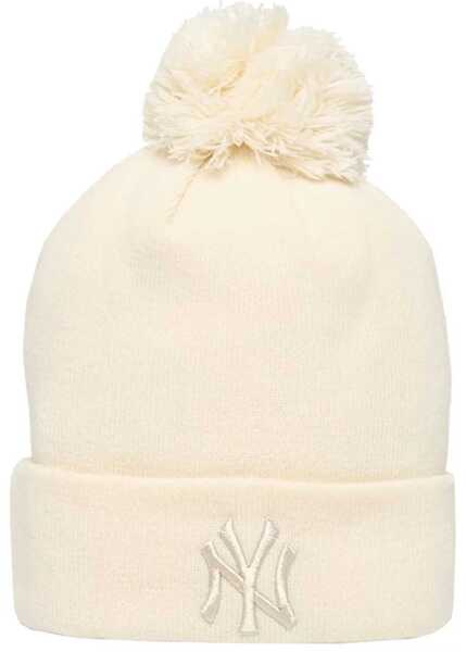 Caciuli New Era Wmns Metallic Bobble Beanie New York Yankees Hat Beige Femei (BM 19419074) 1