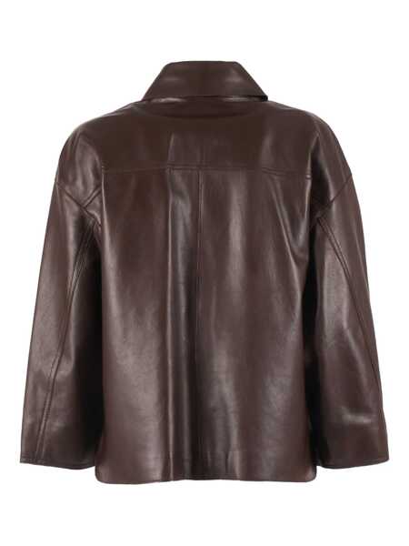 Paltoane Max Mara LEATHER JACKET Brown Femei (BM 19426470) 2