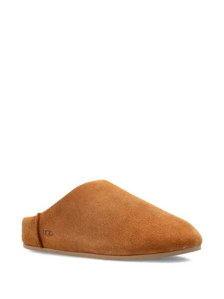 Balerini UGG Elea Beige Mules With Logo Lettering On The Side And Shearling Lining In Suede Woman Beige Femei (BM 19427835) 2
