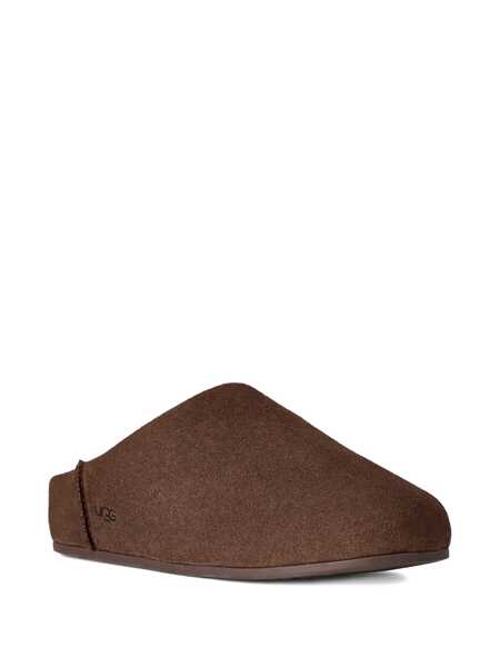 Balerini UGG Elea Brown Mules With Logo Lettering On The Side And Shearling Lining In Suede Woman BROWN Femei (BM 19427850) 2