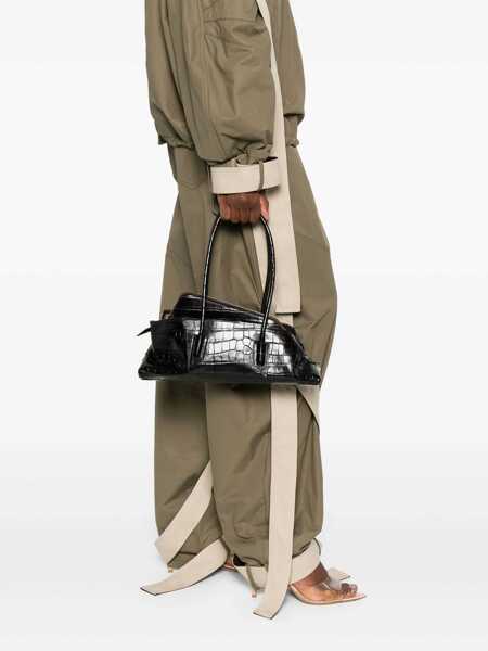 Genti de umar THE ATTICO Passeggiata Brown Small Shoulder Bag With Asymmetrical Design And Two Top Handles In Leather Woman BROWN Femei (BM 19428180) 2