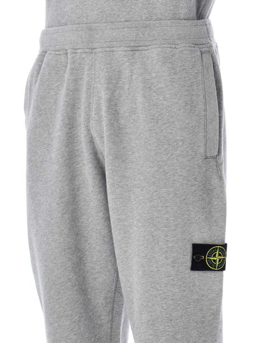 Pantaloni de trening Stone Island Stone Island Regular-Fit Joggers In Brushed Cotton Fleece Grey Barbati (BM 19428405) 3