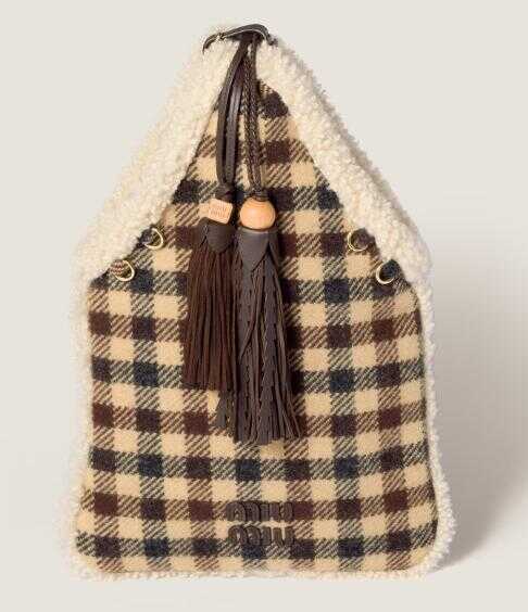 Genti de mana Miu Miu Miu Miu Borse VichyMontone CAMMELLOBLU Femei (BM 19428777) 1