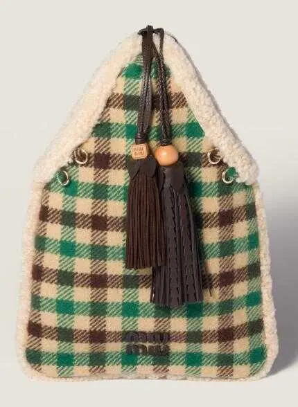 Genti de mana Miu Miu Miu Miu Borse VichyMontone CAMMELLOVERDE Femei (BM 19428783) 1