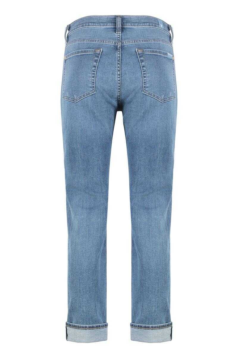 Blugi 7 For All Mankind 7 For All Mankind Slim Mid-Rise Jeans Navy Femei (BM 19428936) 2