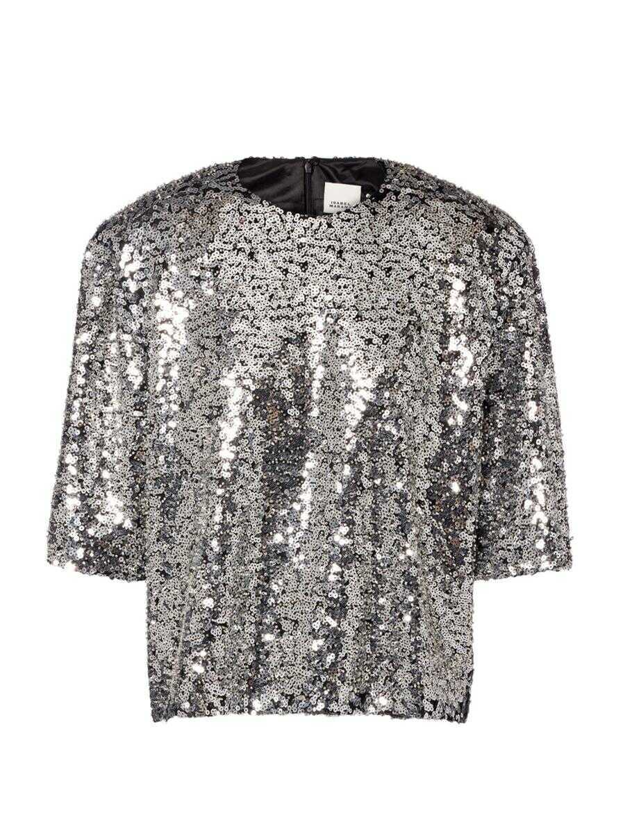 Topuri Isabel Marant Isabel Marant Helga Sequin Top GREY Femei (BM 19429290) 1