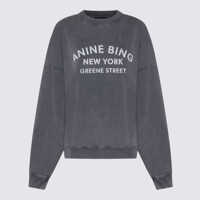 Pulovere Anine Bing Washed Black Cotton Sweatshirt Femei