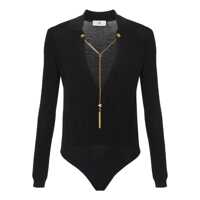 Topuri Elisabetta Franchi Body In Viscose And Silk Knit With Chain Femei