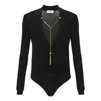 Topuri Elisabetta Franchi Body In Viscose And Silk Knit With Chain Femei