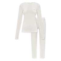 Pantaloni casual Emporio Armani Underwear Ivory Femei