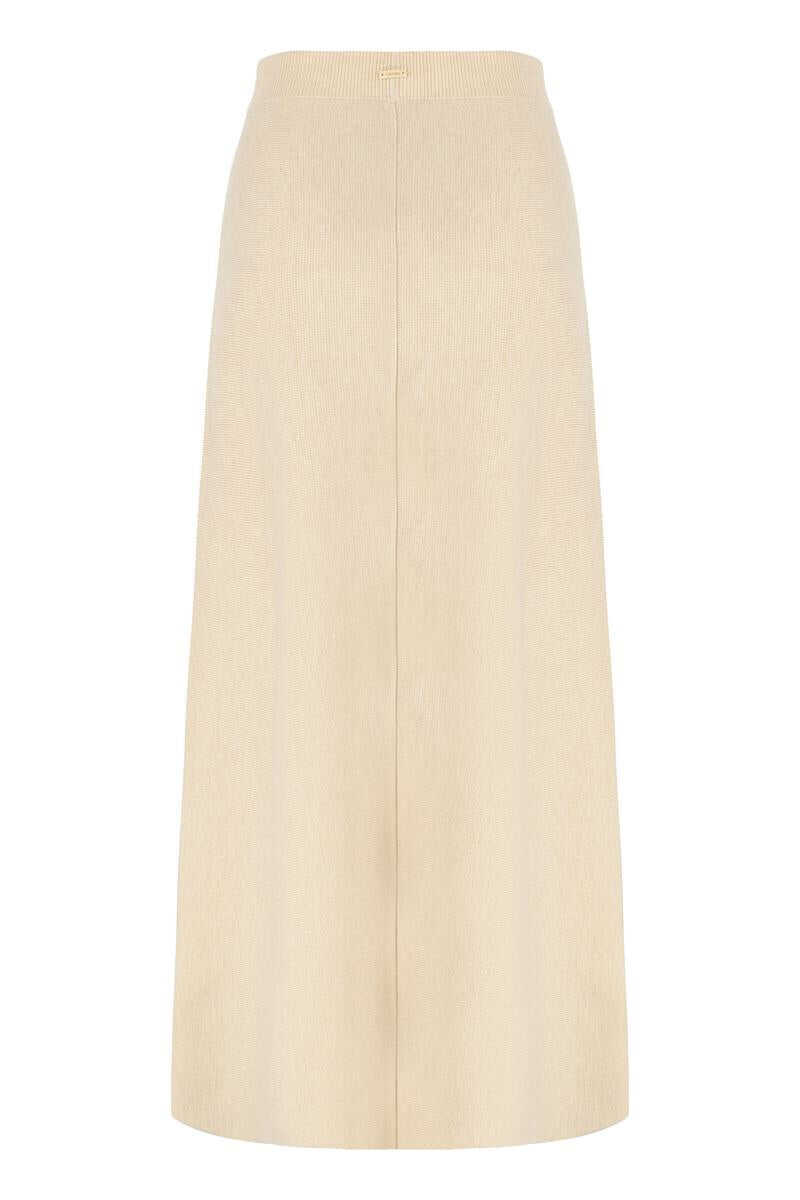 Fuste Max Mara Max Mara Gonna Flared In Wool And Cashmere Beige Femei (BM 19430676) 2