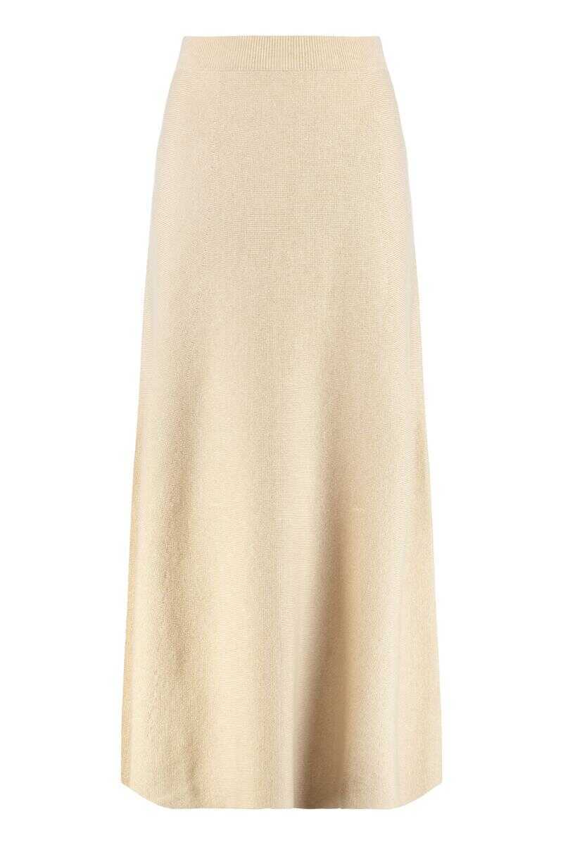 Fuste Max Mara Max Mara Gonna Flared In Wool And Cashmere Beige Femei (BM 19430676) 1