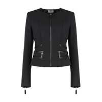 Geci Elisabetta Franchi Jacket In Double Crêpe With Zip Details Femei