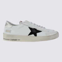 Sneakers Golden Goose White And Black Leather Stardan Sneakers Barbati
