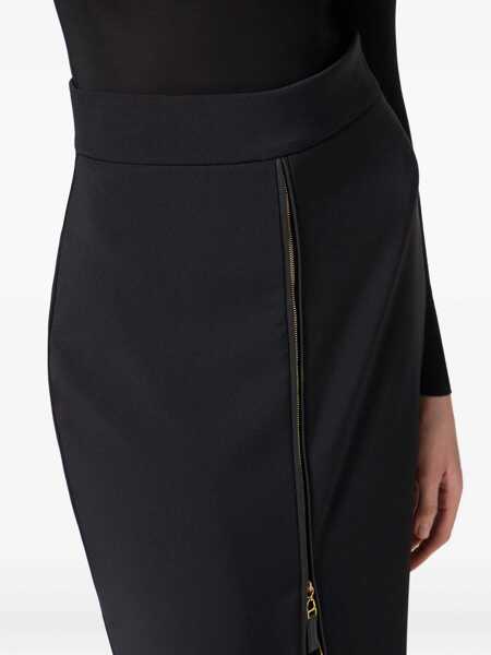 Fuste Elisabetta Franchi Elisabetta Franchi Lightweight Crepe Skirt With Zip Black Femei (BM 19430748) 5
