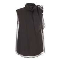 Camasi Brown Sleeveless Shirt With Knot Detail In Fabric Woman Femei