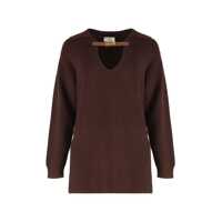 Pulovere Elisabetta Franchi Sweater In Mixed Wool With A Jewel Strap Femei