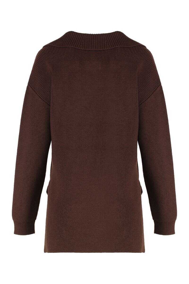 Pulovere Elisabetta Franchi Elisabetta Franchi Sweater In Mixed Wool With A Jewel Strap BROWN Femei (BM 19431630) 2