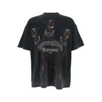 Tricouri 'Thoroughbred' Black T-Shirt With Doberman Graphic Print And Logo Lettering On The Front In Cotton Man Barbati