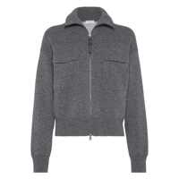 Cardigane Brunello Cucinelli Cashermere Zipped Cardigan Femei