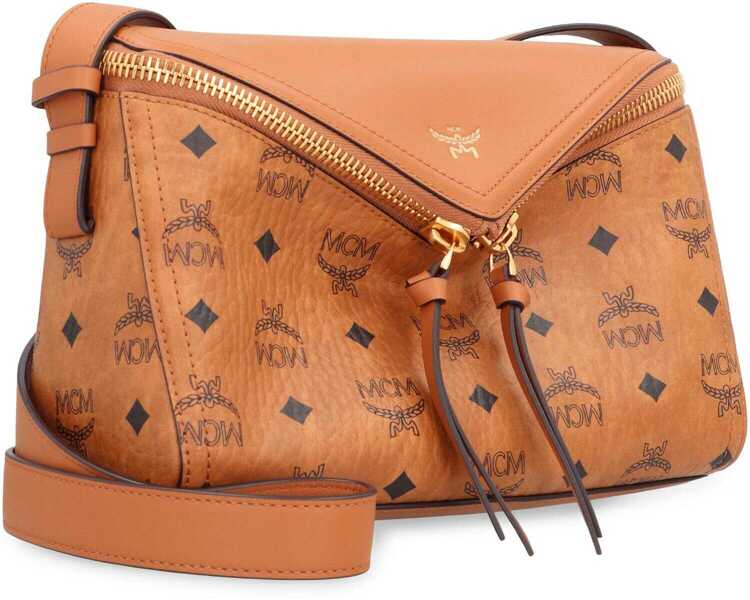 Genti de umar MCM Mcm Crossbody Bag Diamant 3D In Mixed Leather Visetos Brown Femei (BM 19431780) 3