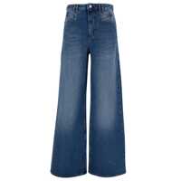 Blugi 'Lemony' Light Blue Flared Jeans With Logo Patch In Cotton Denim Woman Femei