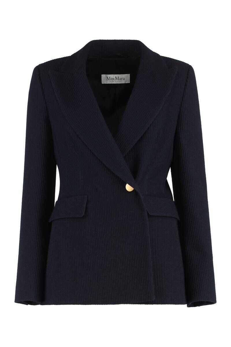 Sacouri Max Mara Max Mara Double-Breasted Wool Blazer BLUE Femei (BM 19431945) 1