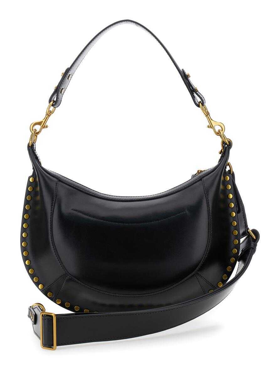 Genti de umar Isabel Marant Naoko Black Shoulder Bag With Embossed Logo Lettering On The Front And Removable Shoulder Strap In Leather Woman Black... (BM 19432023) 2