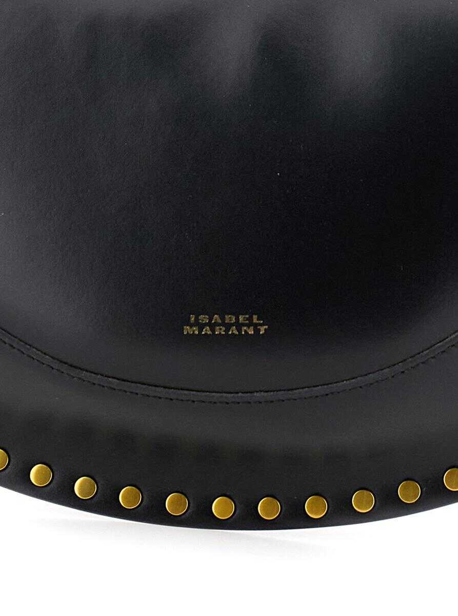 Genti de umar Isabel Marant Naoko Black Shoulder Bag With Embossed Logo Lettering On The Front And Removable Shoulder Strap In Leather Woman Black... (BM 19432023) 3