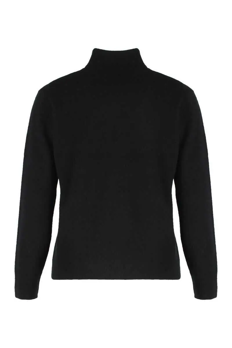 Pulovere Vince Vince Sweater With High Collar In Cashmere And Silk Black Femei (BM 19432356) 2