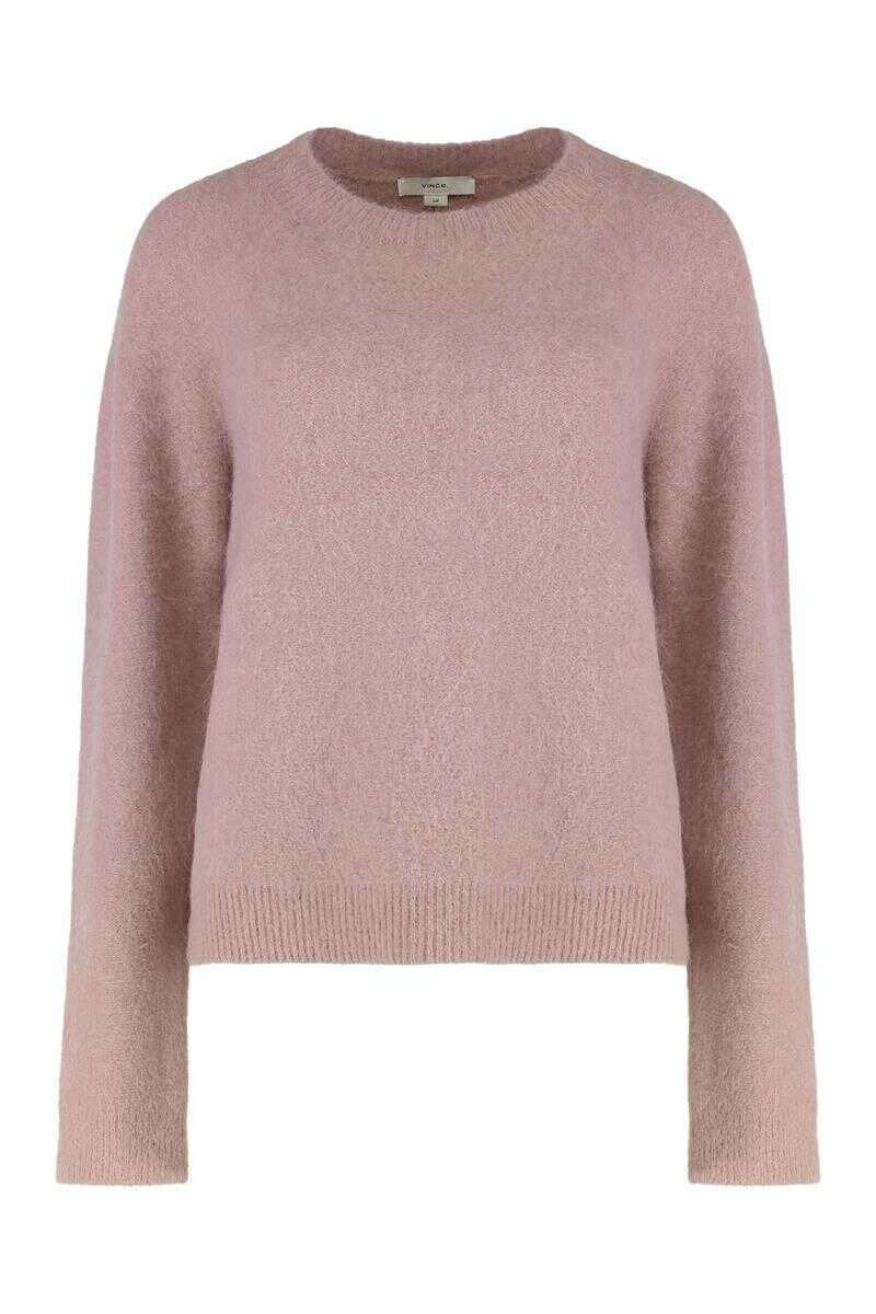 Pulovere Vince Vince Round Neck Sweater In Brushed Alpaca Blend PINK Femei (BM 19432359) 1