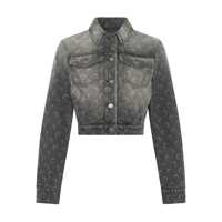 Geci Marine Serre Dark Grey Cotton Denim Jacket Femei