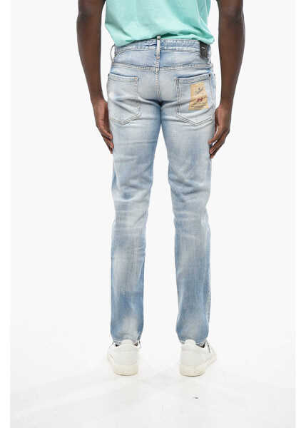 Blugi slim fit DSQUARED2 Vintage Effect Stretch Denim Slim Jeans 15Cm Blue Barbati (BM 19432952) 2