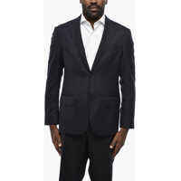 Sacouri Half Linen Virgin Wool 1-Button Blazer Wit Flap Pockets Barbati