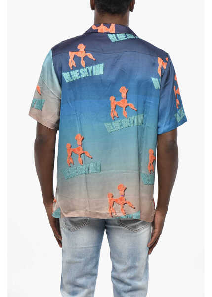 Camasi casual Blue Sky Inn Short Sleeve Printed Shirt Blue Barbati (BM 19432964) 2