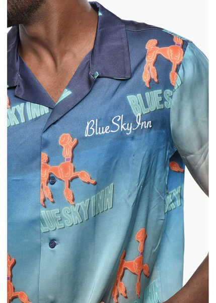 Camasi casual Blue Sky Inn Short Sleeve Printed Shirt Blue Barbati (BM 19432964) 3
