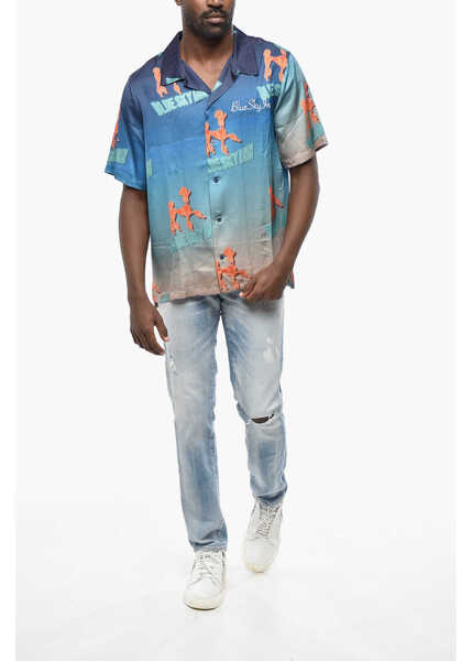 Camasi casual Blue Sky Inn Short Sleeve Printed Shirt Blue Barbati (BM 19432964) 4