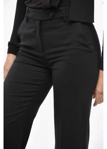 Pantaloni casual True Royal 4-Pocketed Bianca Twill Wool Blend Pants Black Femei (BM 19432970) 3