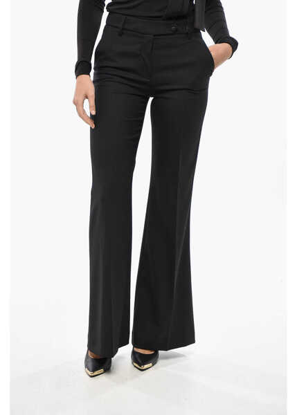 Pantaloni casual True Royal 4-Pocketed Bianca Twill Wool Blend Pants Black Femei (BM 19432970) 1